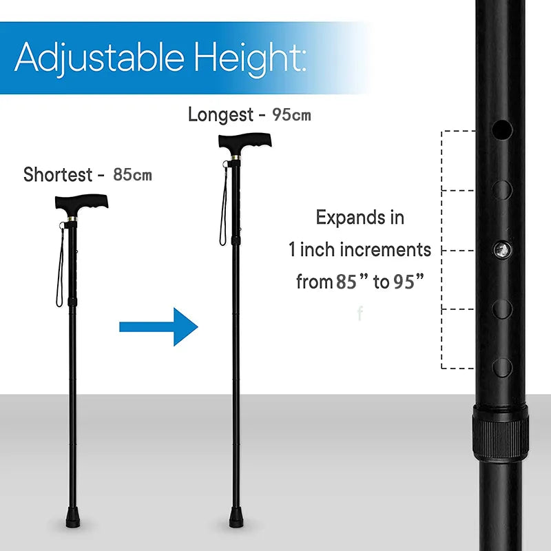 Multifunction Walking Stick Trekking Poles Telescopic Fold